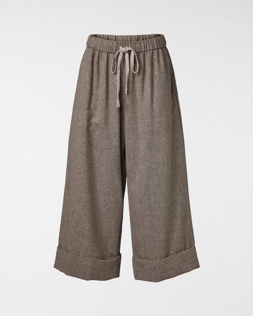 WOOL BLEND MELANGE TROUSERS
