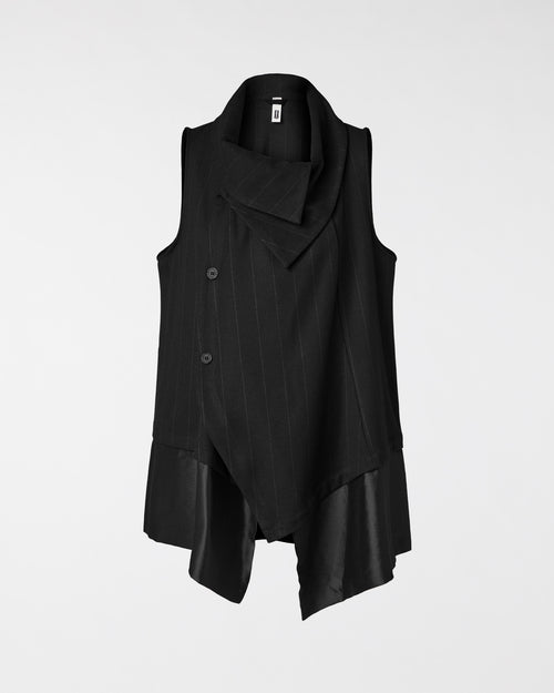 GILET GESSATO CON ORLO IN RASO