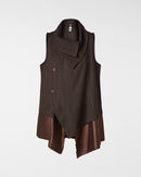 GILET GESSATO CON ORLO IN RASO