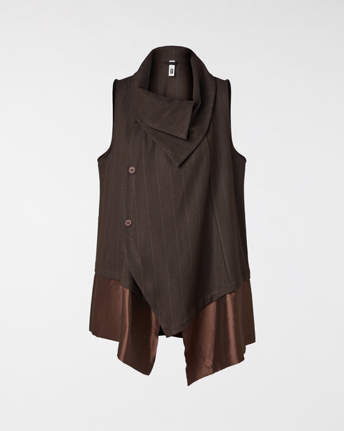 GILET GESSATO CON ORLO IN RASO