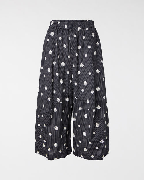 POLKA DOT EMBROIDERY TROUSERS