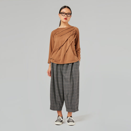 T-SHIRT WITH SEAMS IN COTTON JERSEY FABRIC