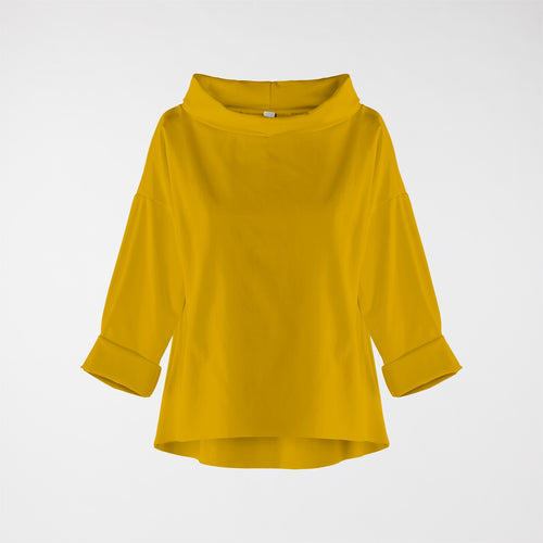 TURN-UP NECK SWEATER IN PUNTO MILANO FABRIC