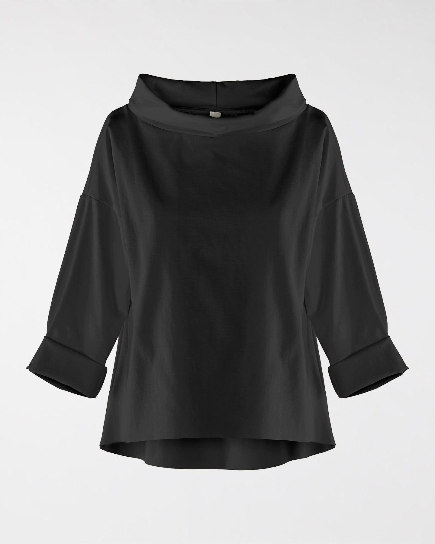 TURN-UP NECK SWEATER IN PUNTO MILANO FABRIC