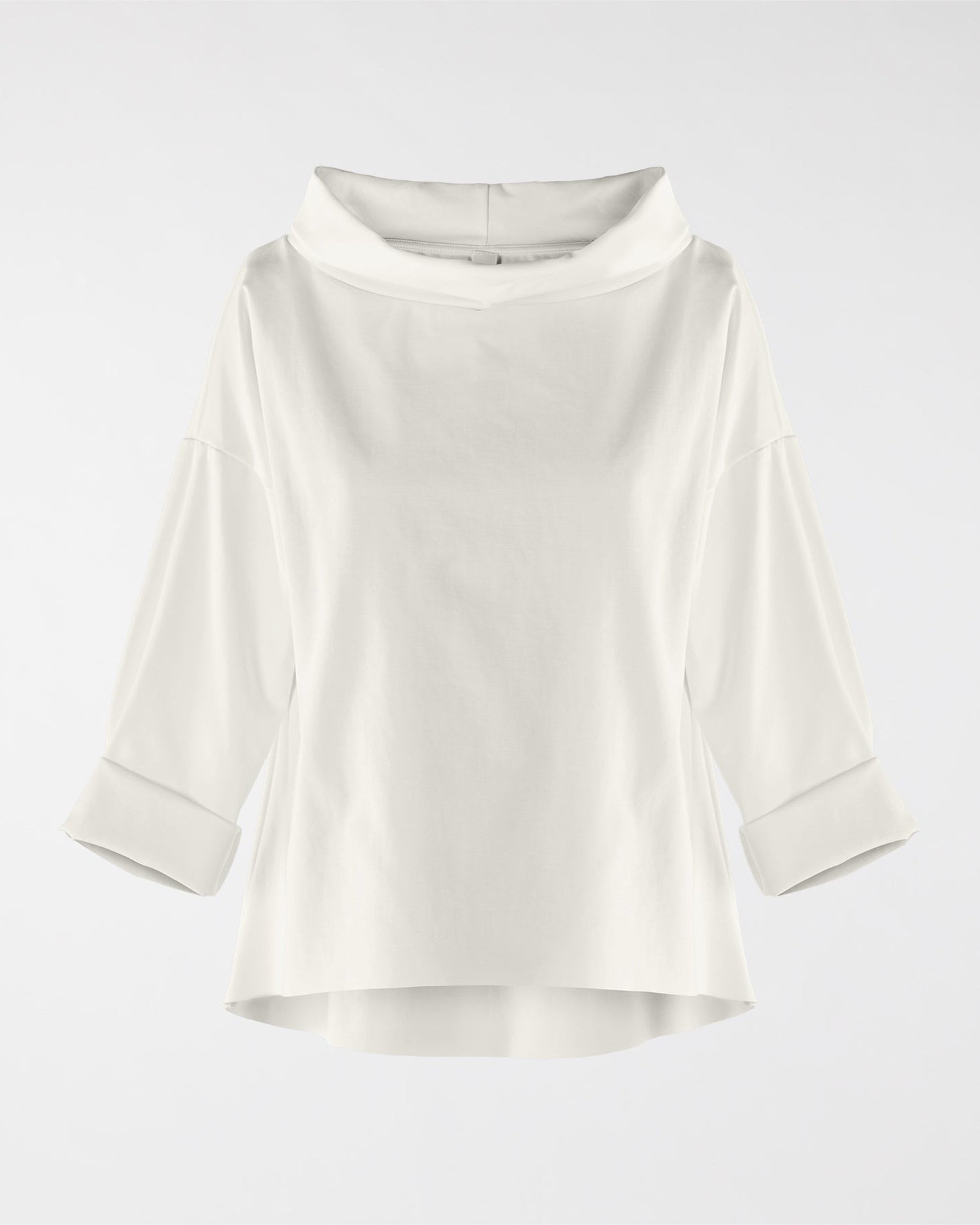 TURN-UP NECK SWEATER IN PUNTO MILANO FABRIC