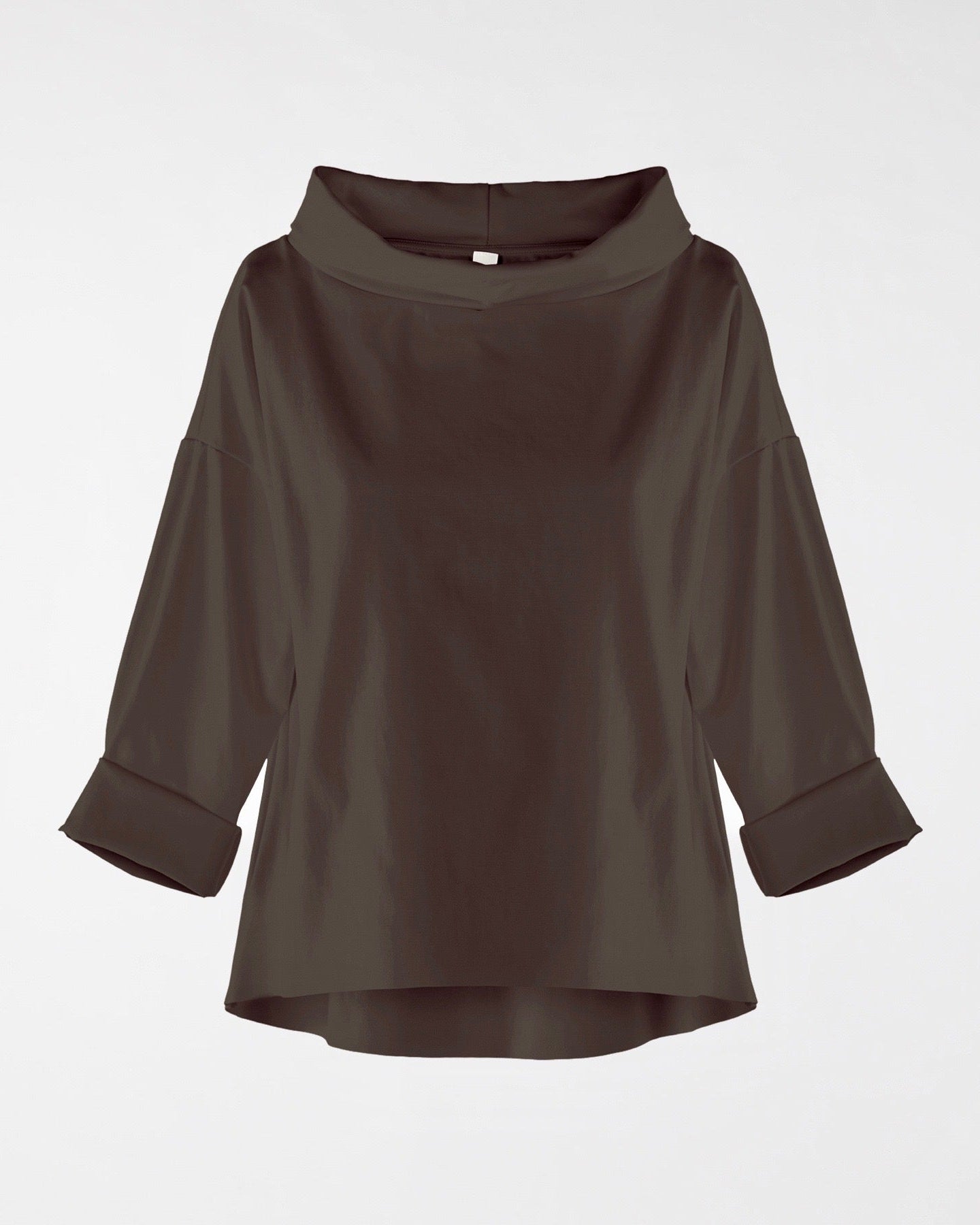 TURN-UP NECK SWEATER IN PUNTO MILANO FABRIC