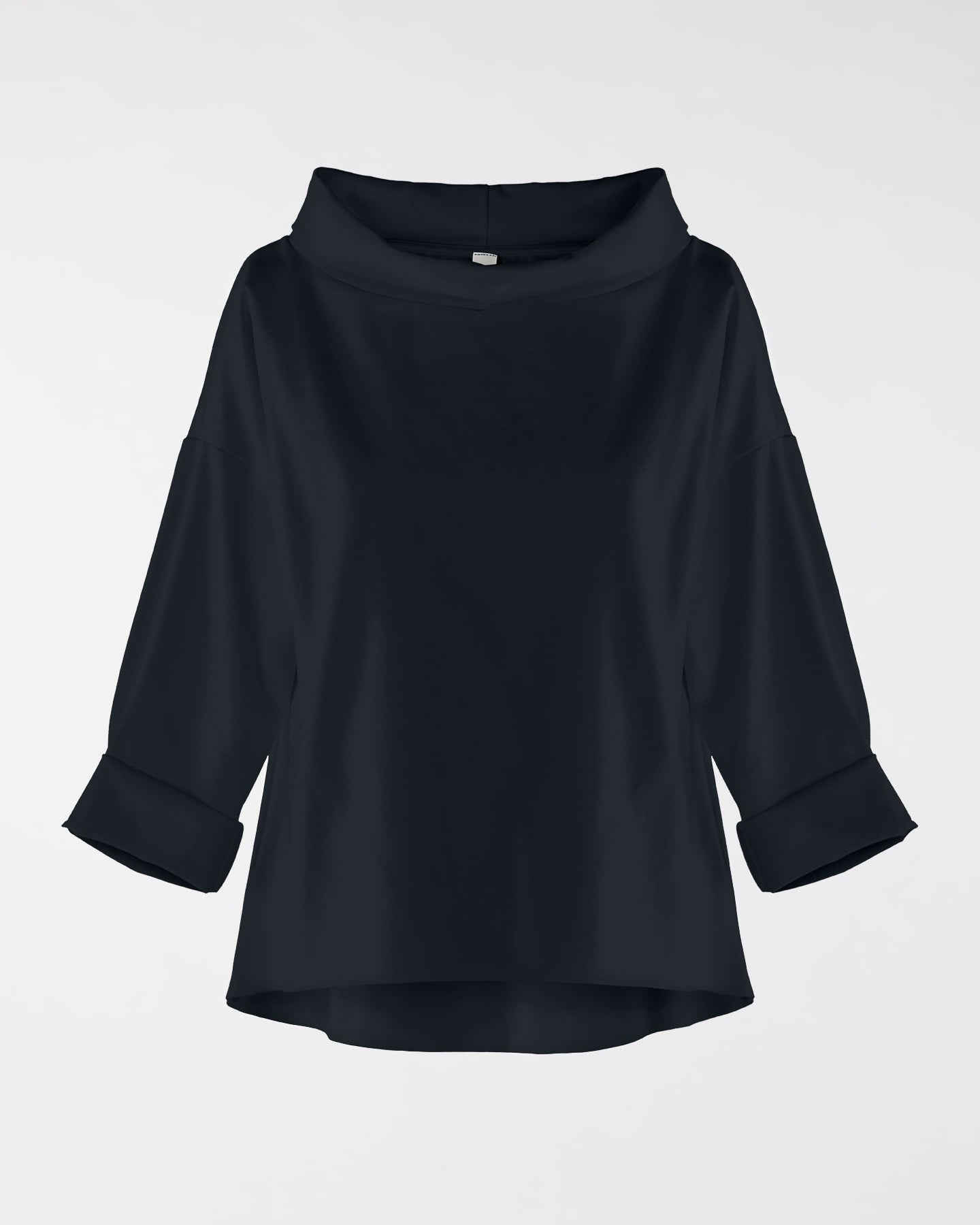 TURN-UP NECK SWEATER IN PUNTO MILANO FABRIC