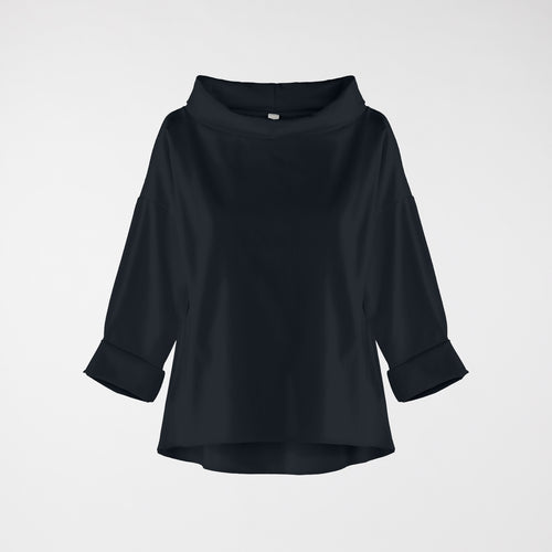TURN-UP NECK SWEATER IN PUNTO MILANO FABRIC