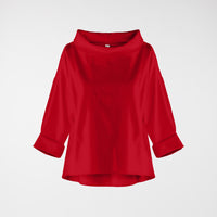 TURN-UP NECK SWEATER IN PUNTO MILANO FABRIC