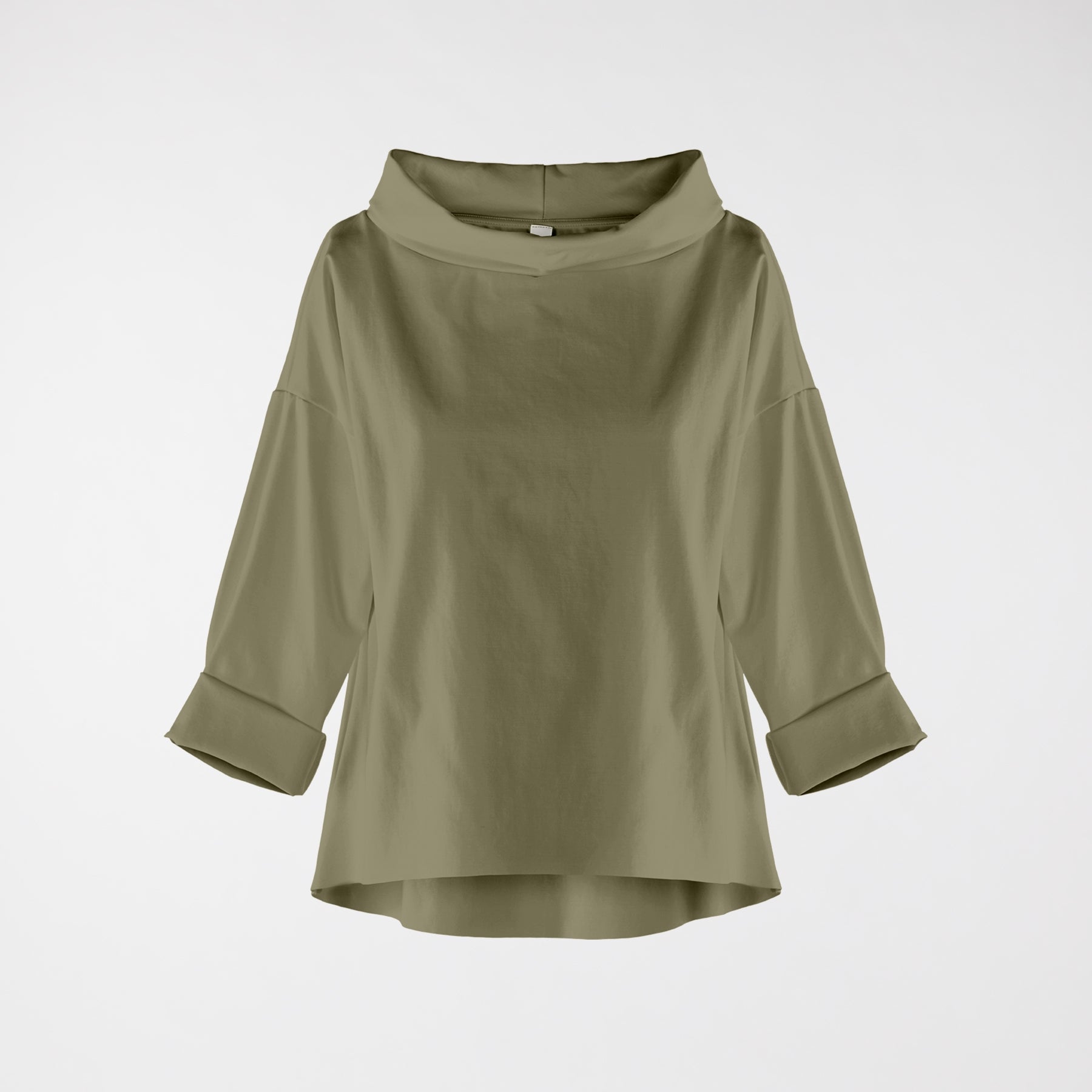 TURN-UP NECK SWEATER IN PUNTO MILANO FABRIC