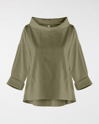 PULLOVER MIT HOCHKLAPPBAREM HALS AUS PUNTO MILANO-STOFF