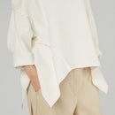 SWEATSHIRT WITH SIDE POINTED INSERTS IN COTTON BLEND