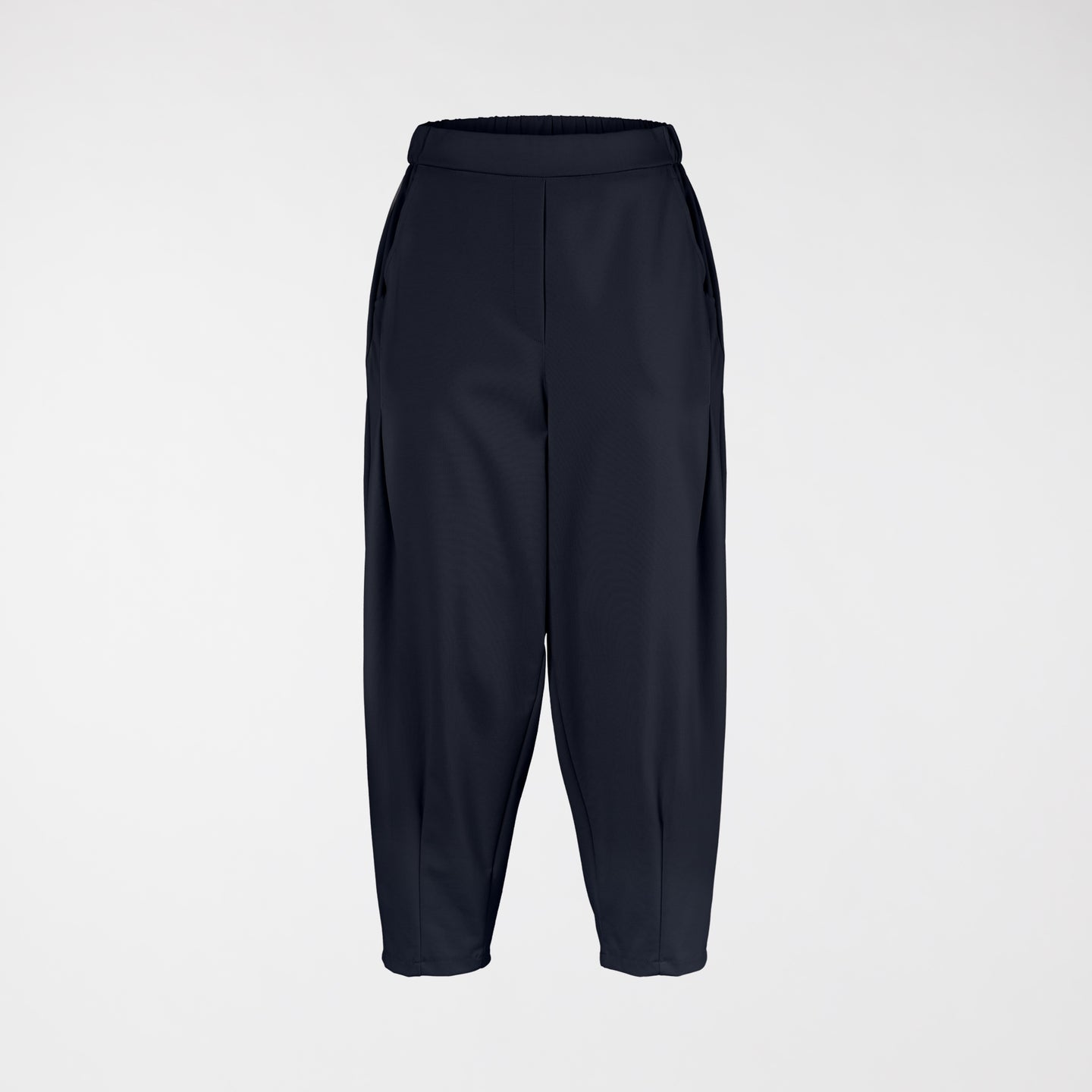 CARROT FIT TROUSERS IN MILAN STITCH FABRIC