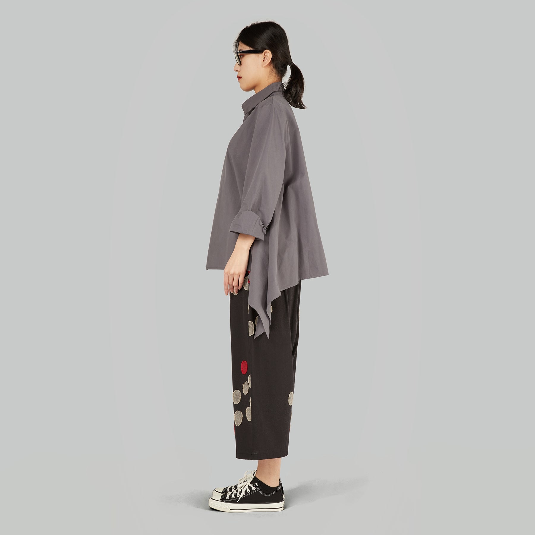 トップス zip asymmetric tops gray THEREDTHREAD zip asymmetric tops gray THEREDTHREAD 【公式通販】