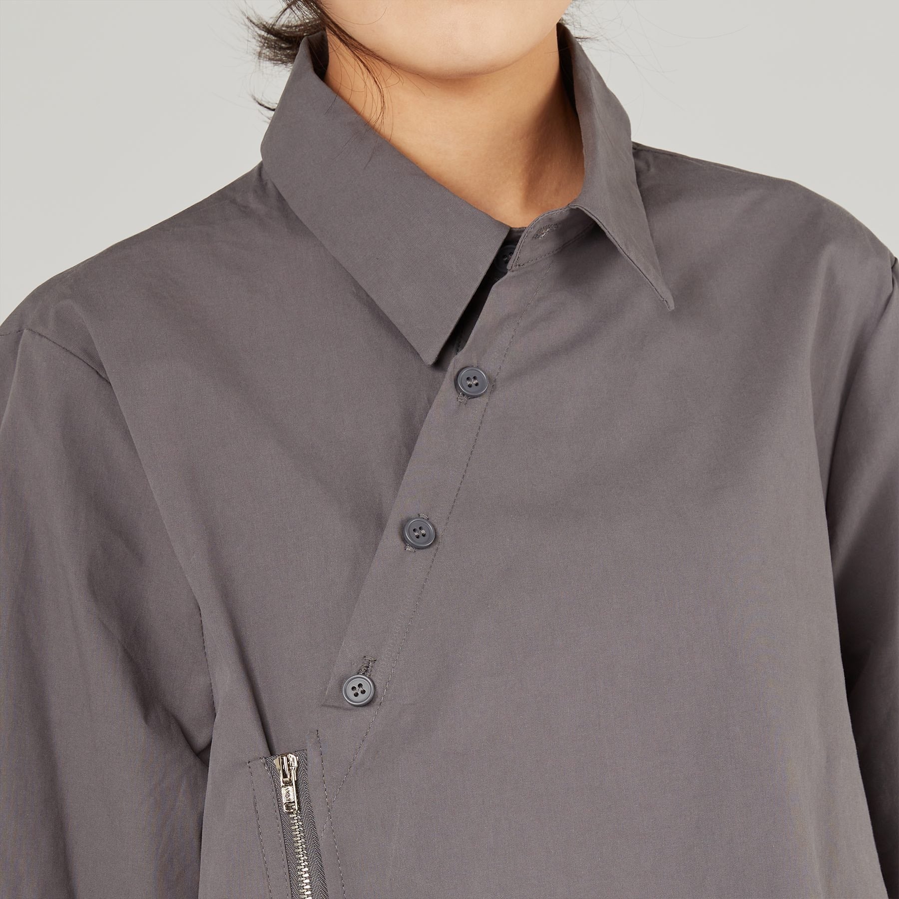 ASYMMETRIC SHIRT WITH ZIP – Wendy Trendy s.r.l.