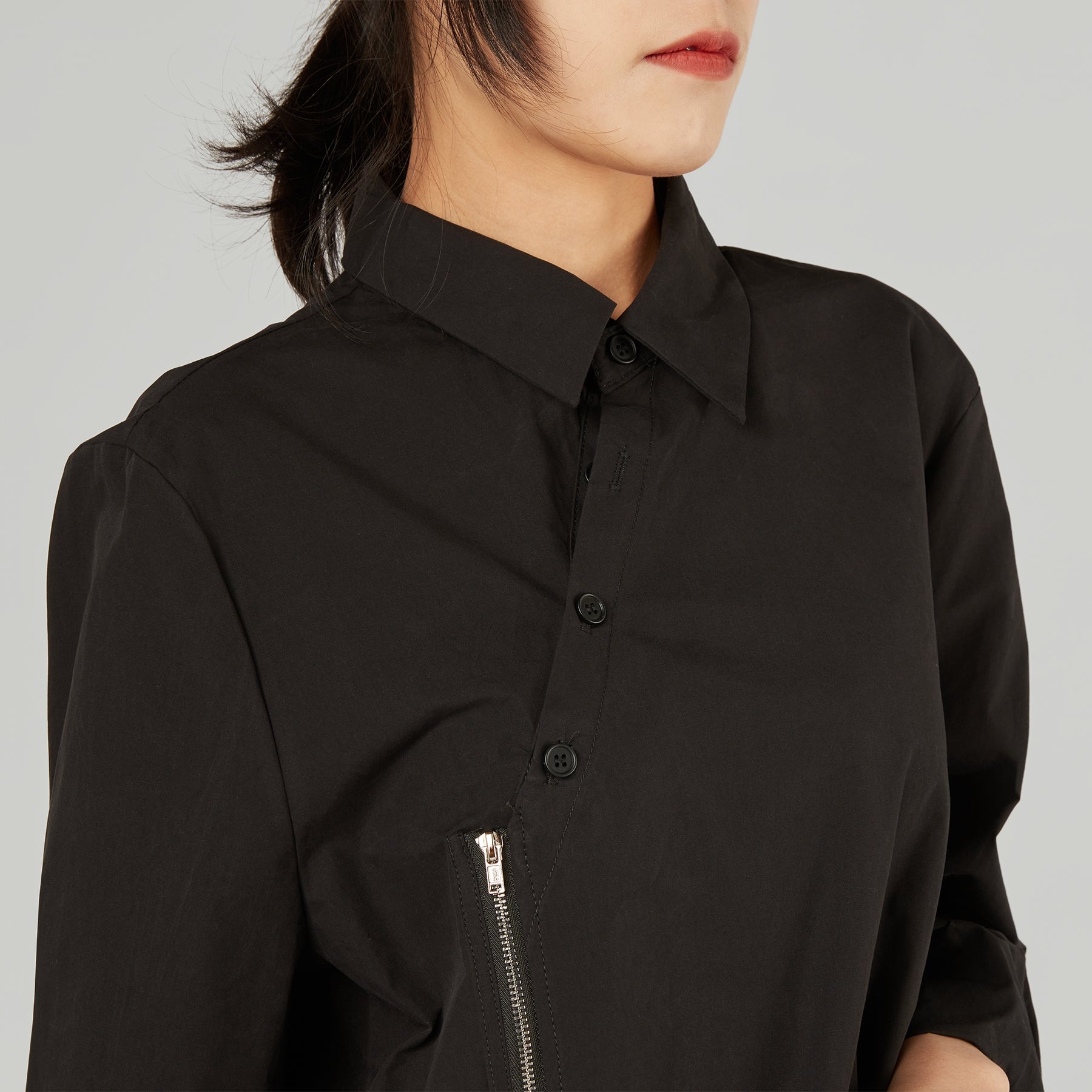 ASYMMETRIC SHIRT WITH ZIP