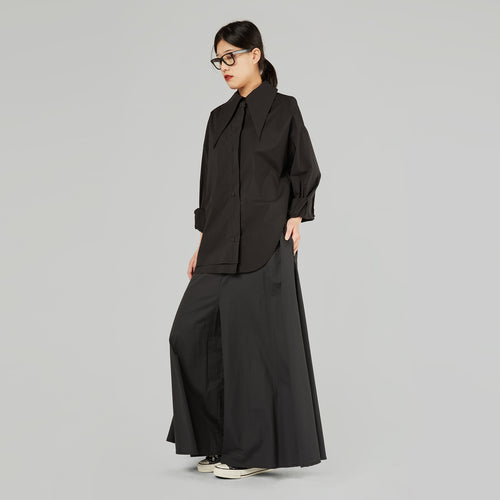 SHIRT WITH POINTED COLLAR