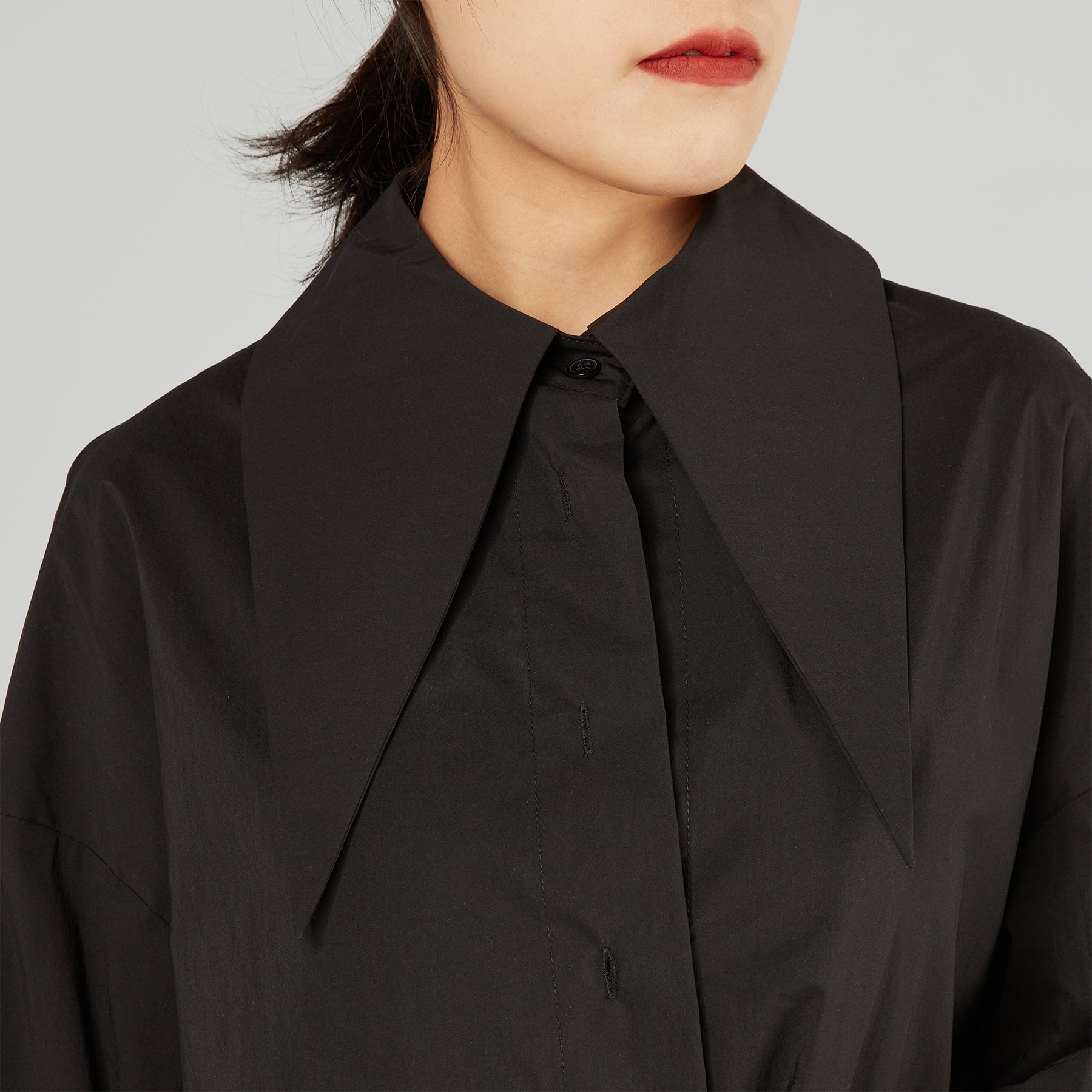 CHENGZI - Camicia da donna con colletto a balze staccabili, con colletto in pizzo e mezza