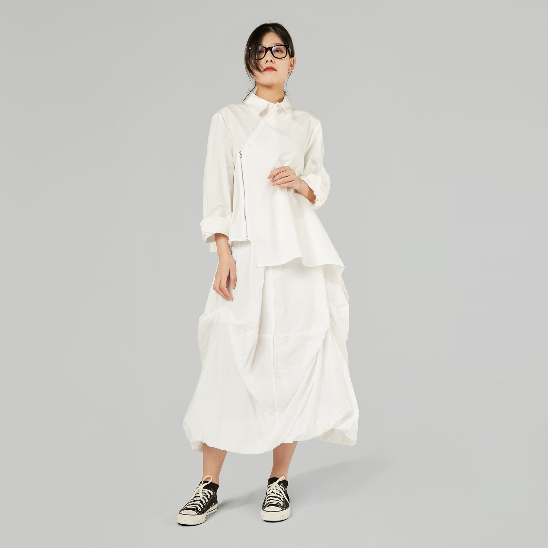 ASYMMETRIC SHIRT WITH ZIP