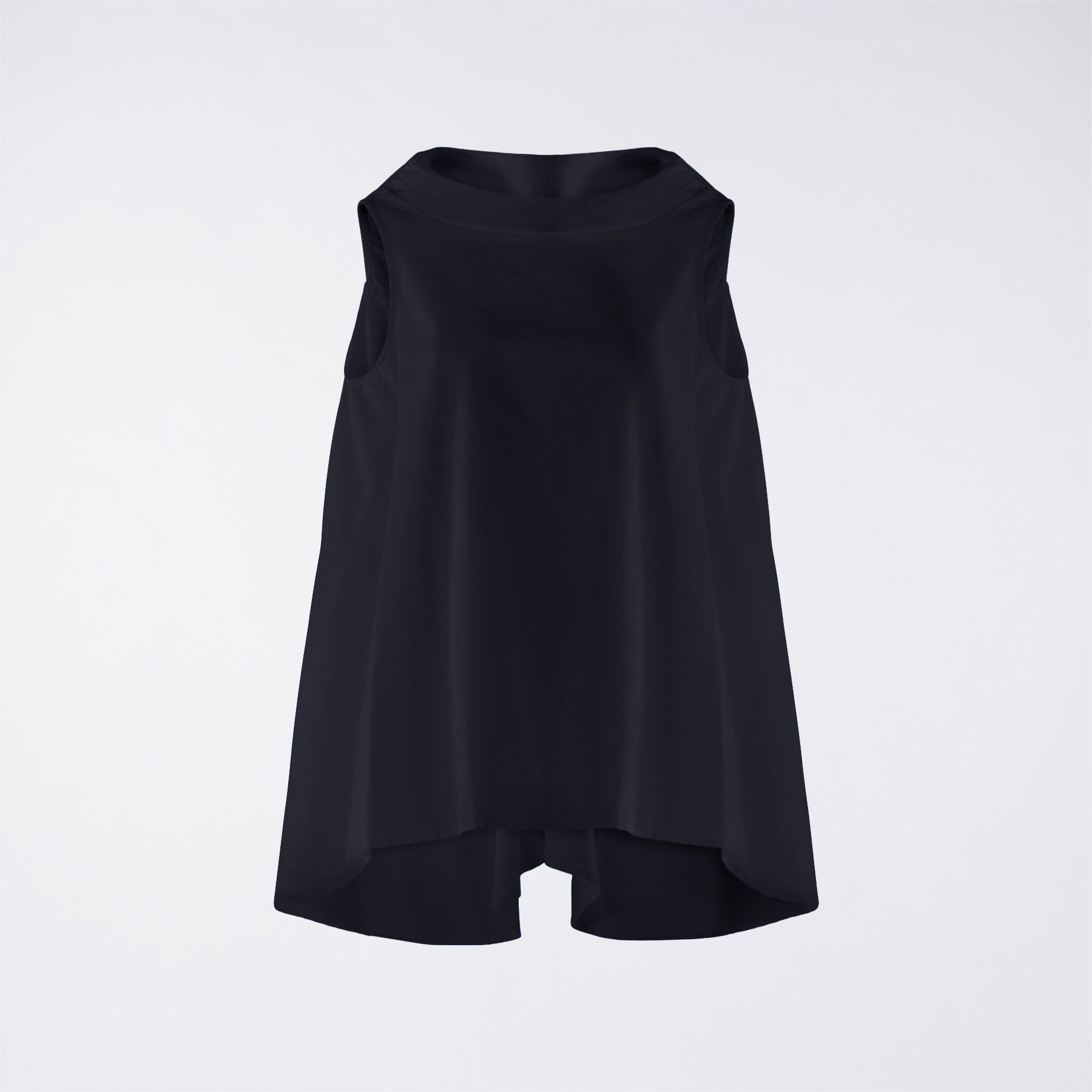 SLEEVELESS BLOUSE WITH BOAT NECKLINE