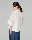 CROP FIT SEMI-SHEER SHIRT WHITE
