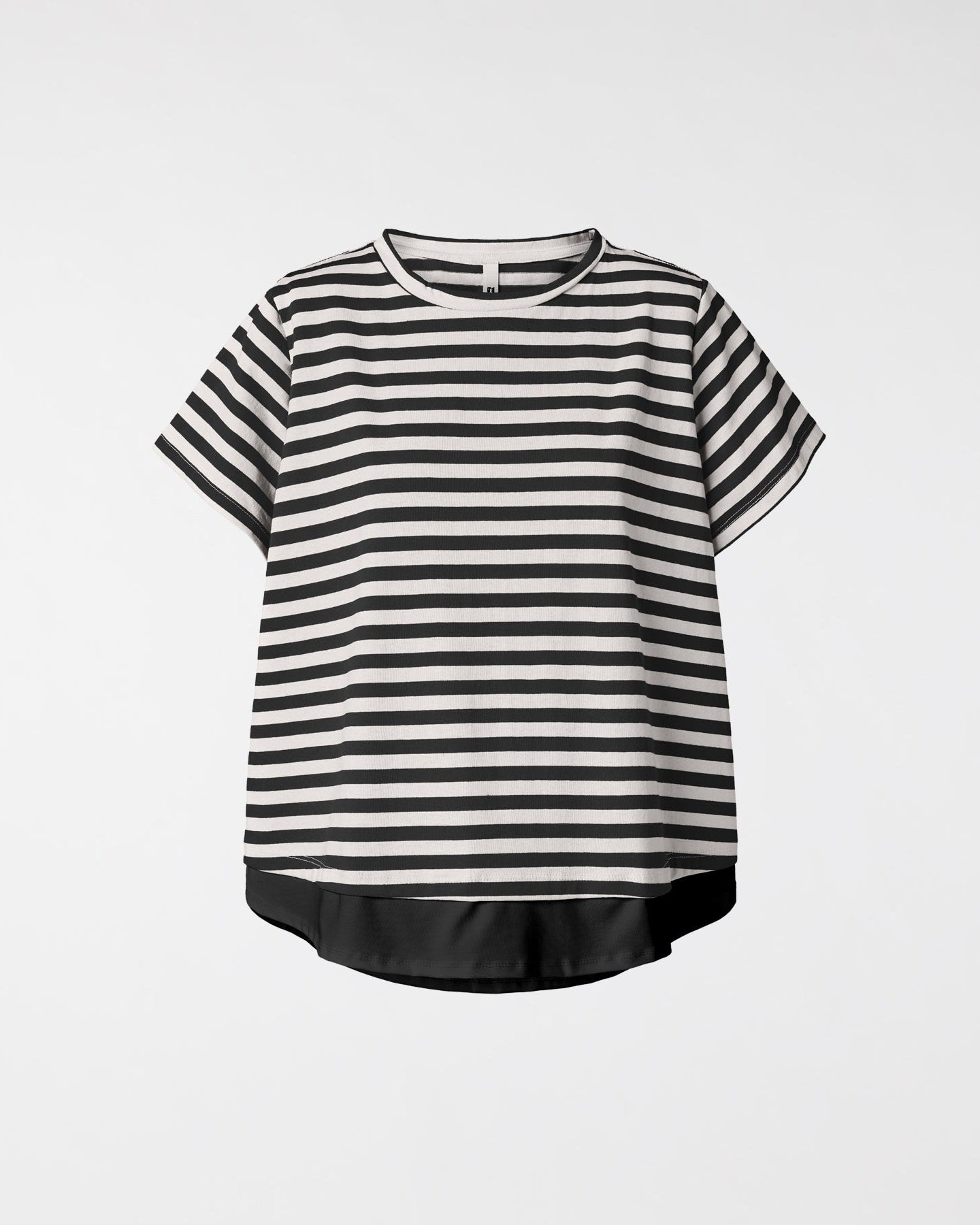 STRIPED T-SHIRT WITH FLOUNCE