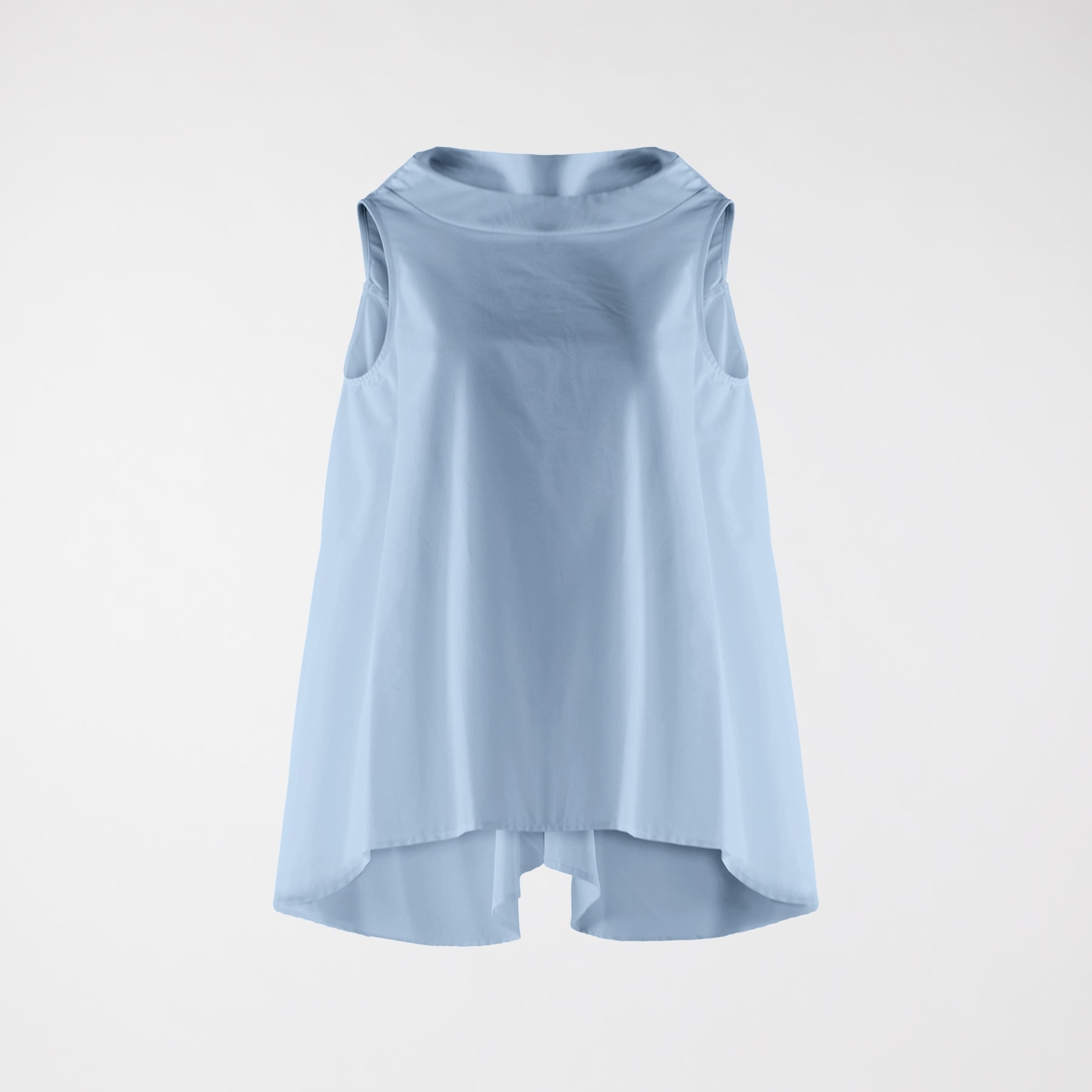 SLEEVELESS BLOUSE WITH BOAT NECKLINE