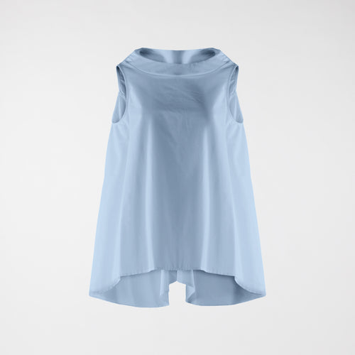 SLEEVELESS BLOUSE WITH BOAT NECKLINE