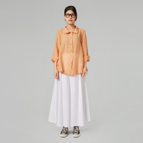 FLARED LINE TROUSERS IN POPLIN COTTON FABRIC