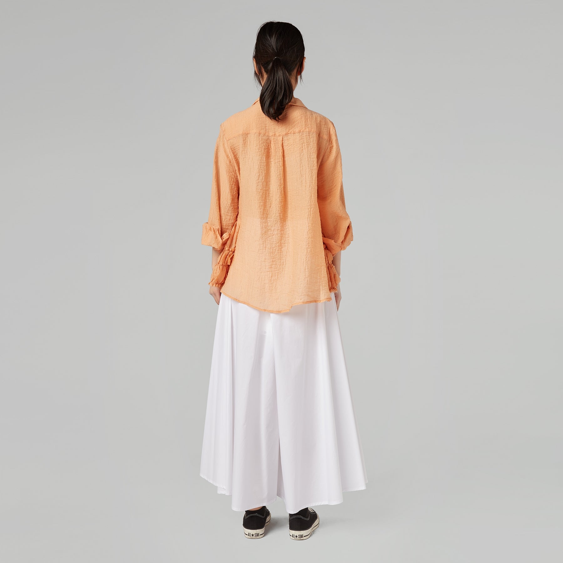 FLARED LINE TROUSERS IN POPLIN COTTON FABRIC