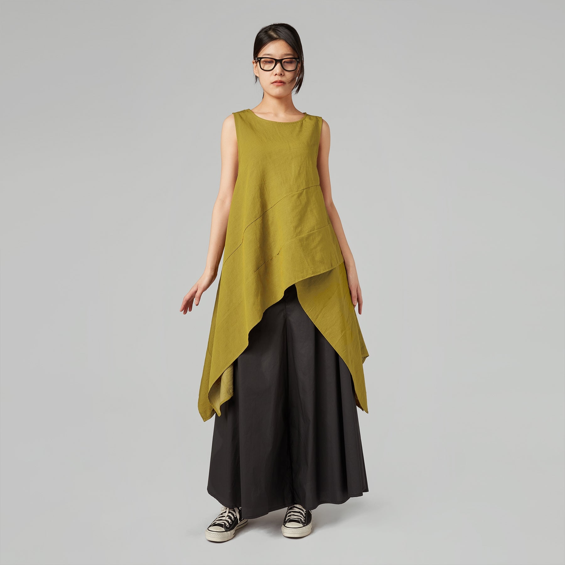 FLARED LINE TROUSERS IN POPLIN COTTON FABRIC