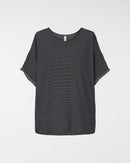 T-SHIRT EN COTON À FINES RAYURES