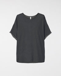 T-SHIRT EN COTON À FINES RAYURES