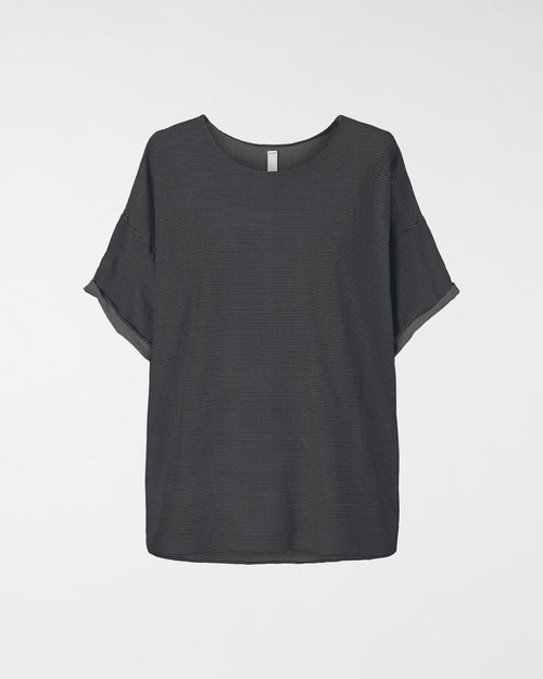 T-SHIRT EN COTON À FINES RAYURES
