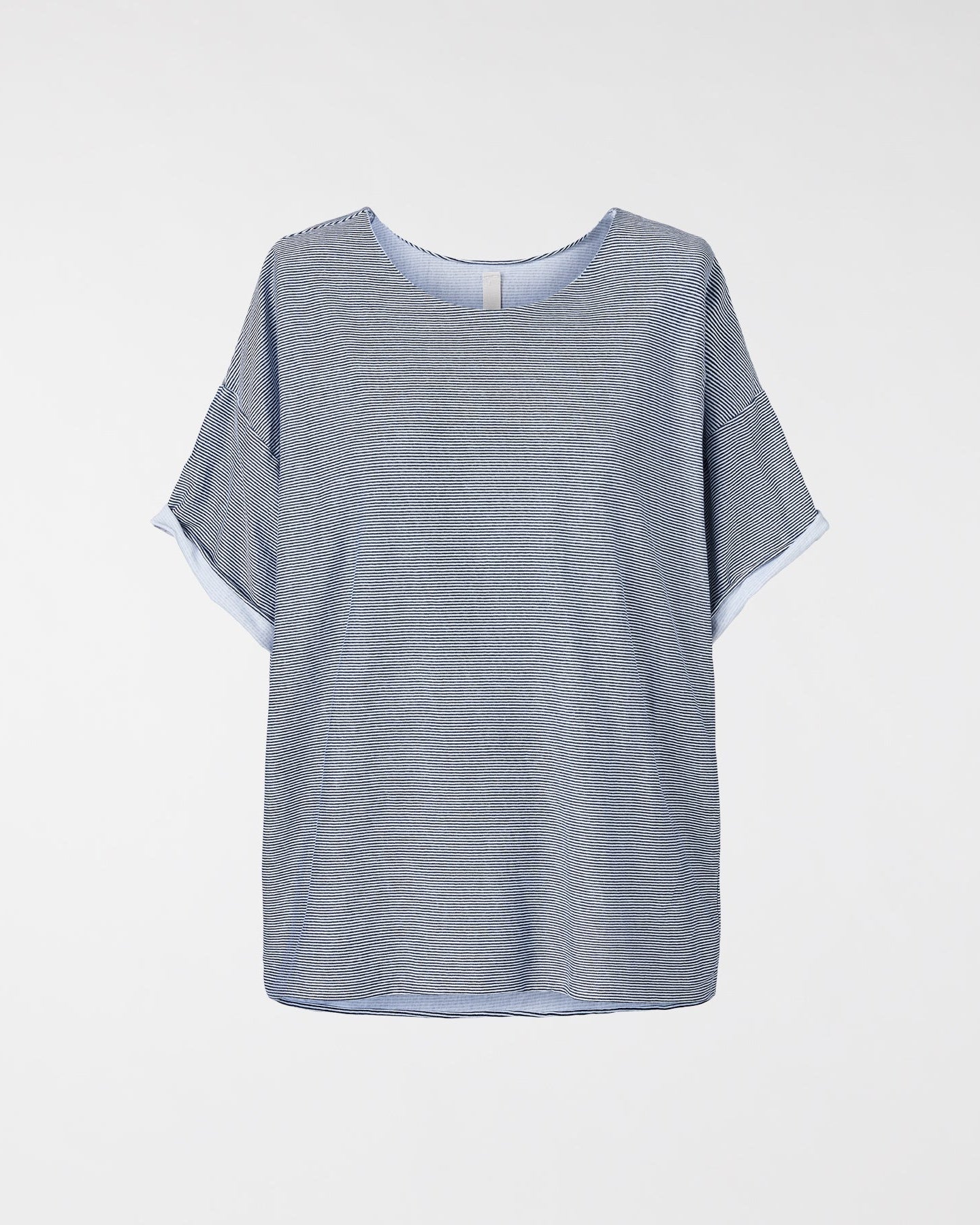 T-SHIRT IN COTONE IN TESSUTO A RIGHE SOTTILI