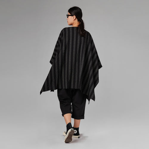 LONG T-SHIRT IN STRIPED FABRIC
