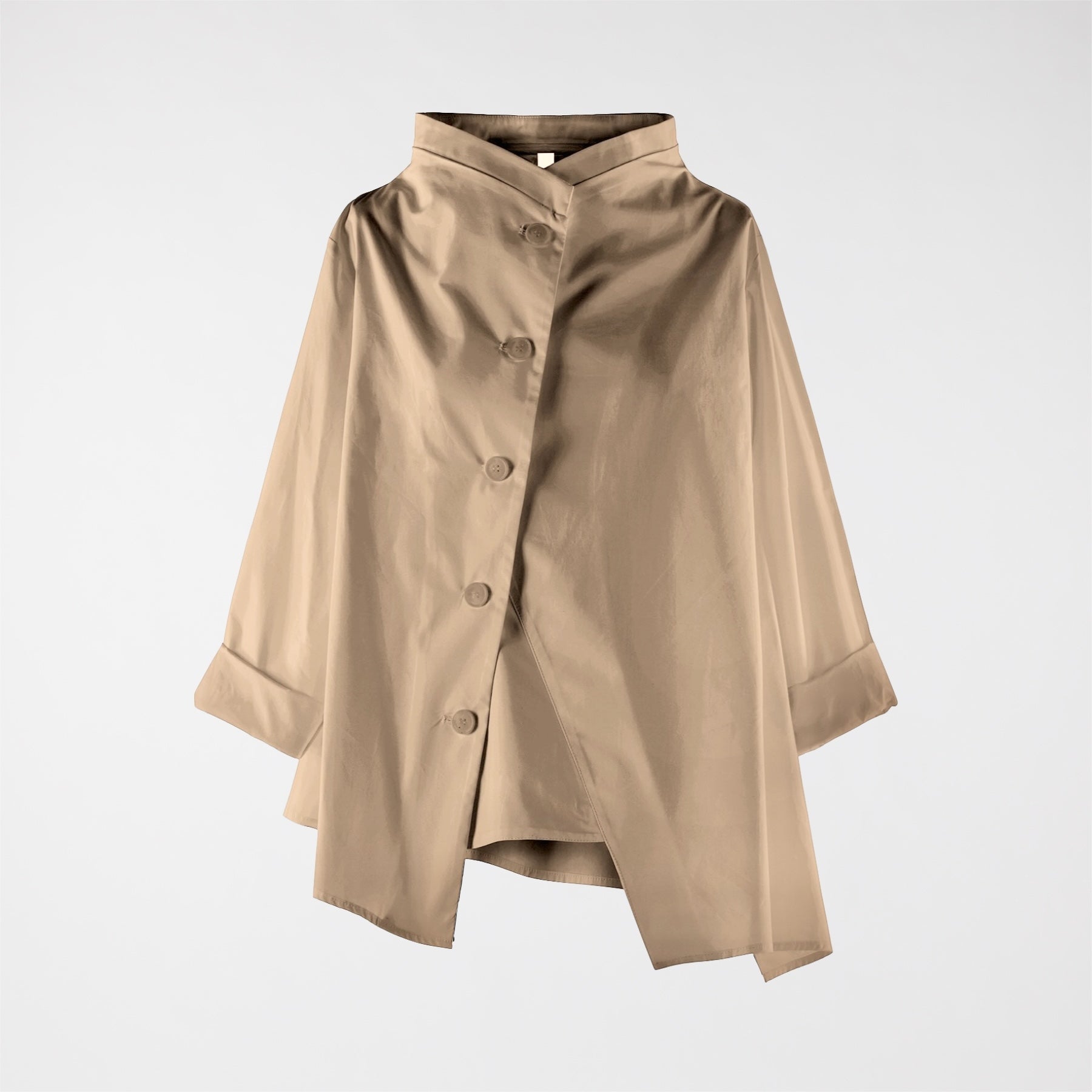 COTTON JACKET/SHIRT WITH ASYMMETRIC BUTTONING – Wendy Trendy s.r.l