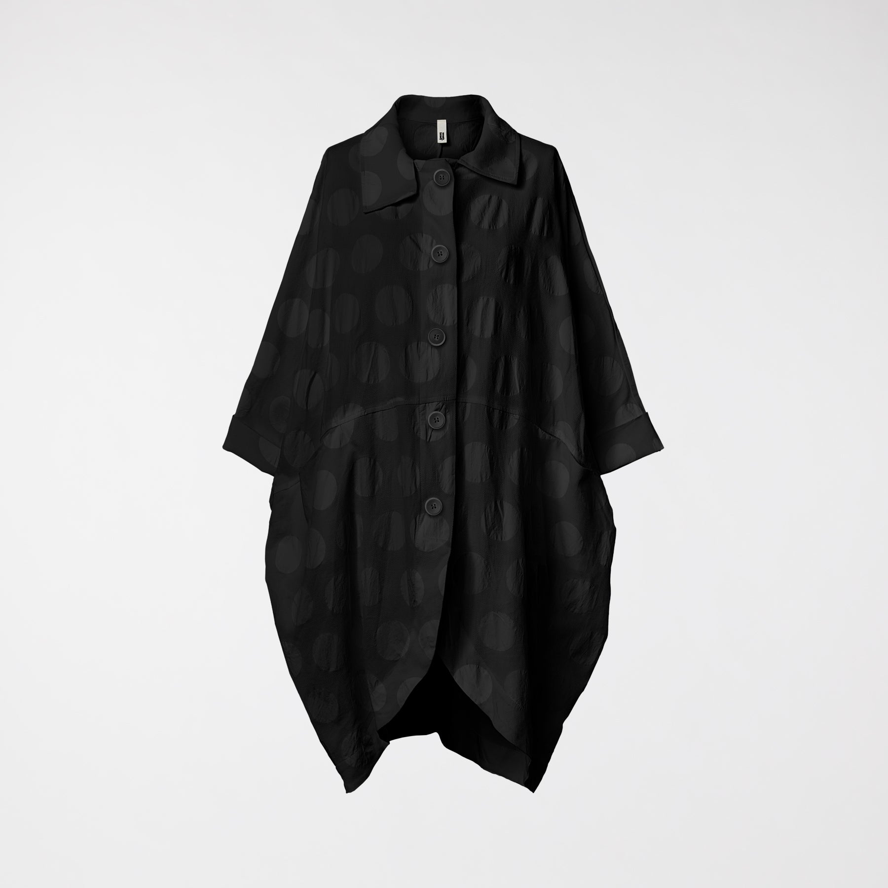 ÜBERGROSSE BAUMWOLLJACKE AUS GEPUNKTETEM STOFF