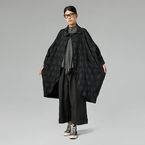 OVERSIZE COTTON JACKET IN POLKA DOT FABRIC
