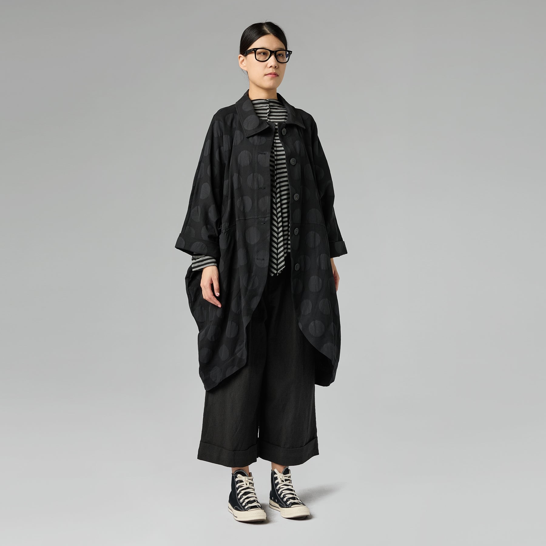 OVERSIZE COTTON JACKET IN POLKA DOT FABRIC
