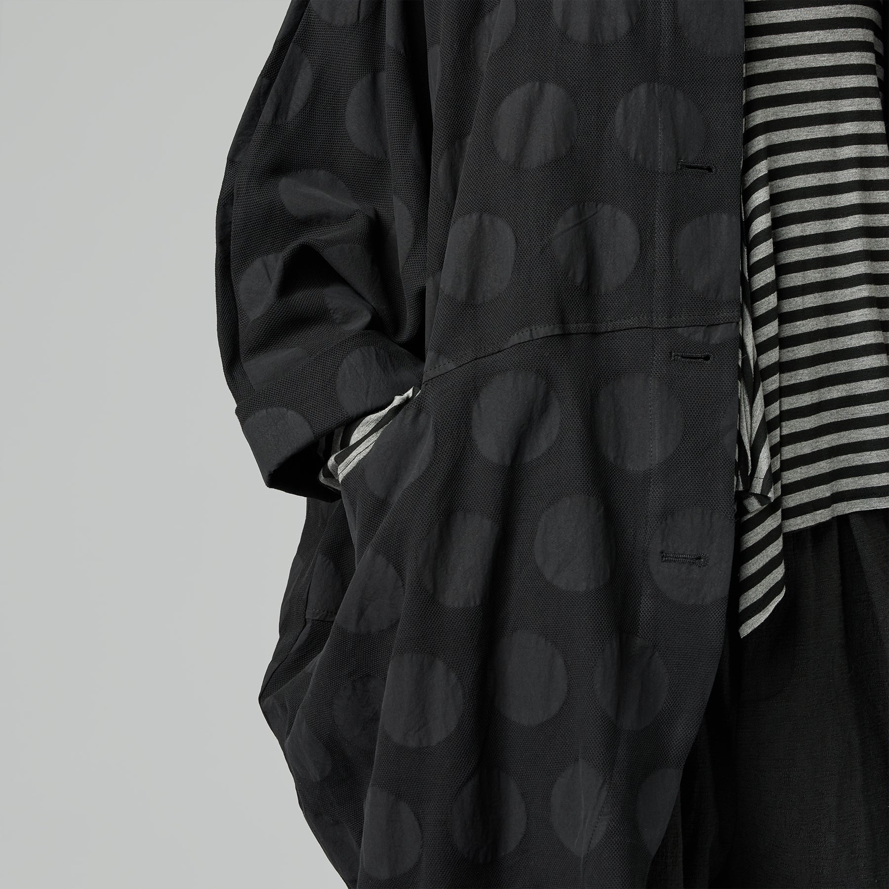OVERSIZE COTTON JACKET IN POLKA DOT FABRIC