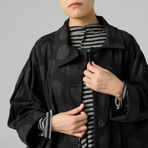 OVERSIZE COTTON JACKET IN POLKA DOT FABRIC
