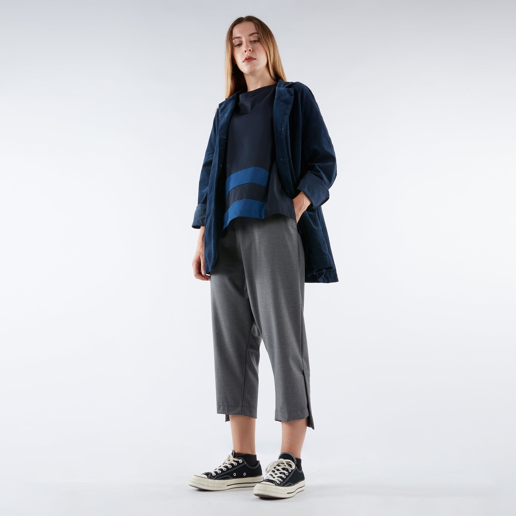 FLARED VELVETY COTTON JACKET