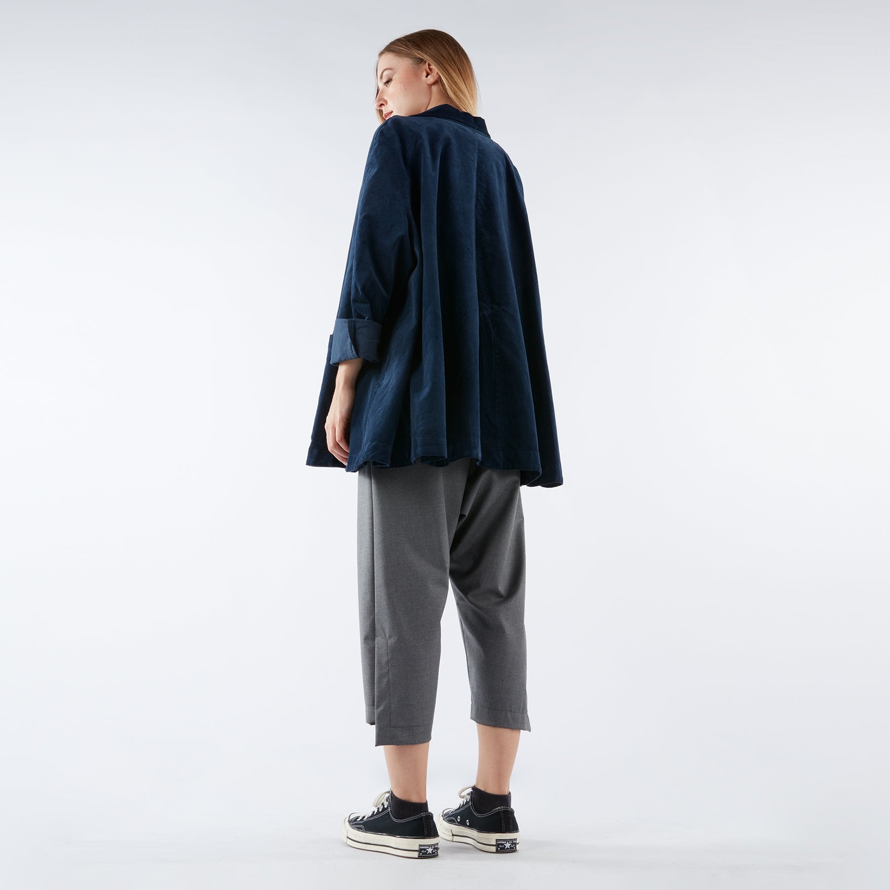 FLARED VELVETY COTTON JACKET