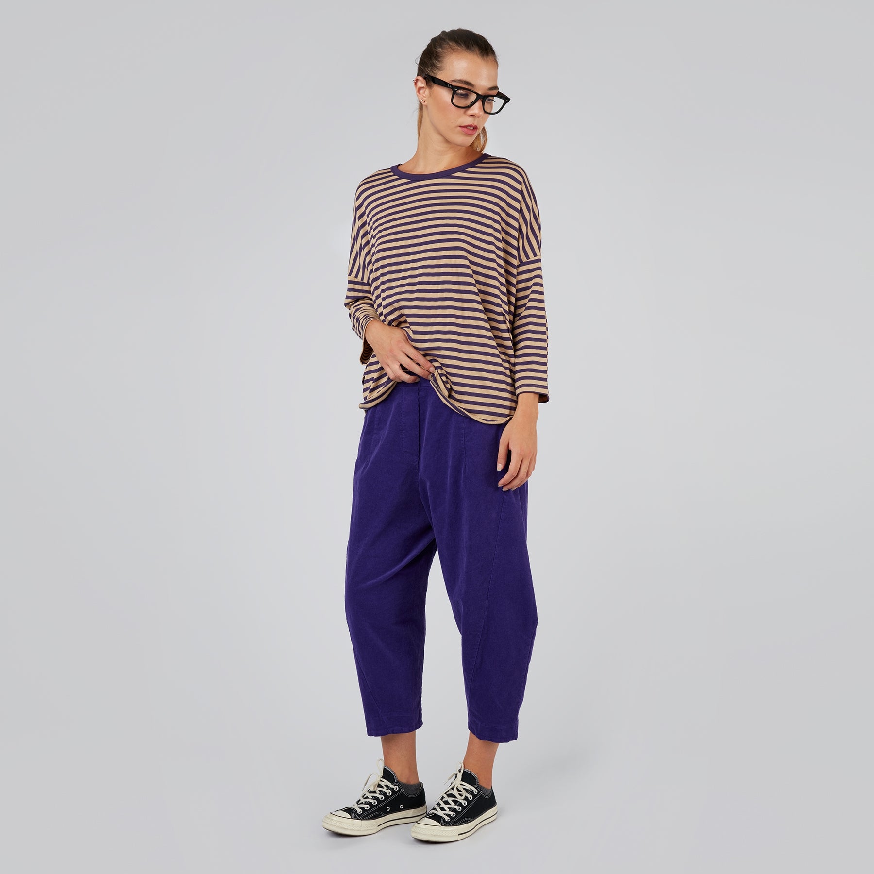 PANTALONES BAGGY DE PANA CON COSTILLAS