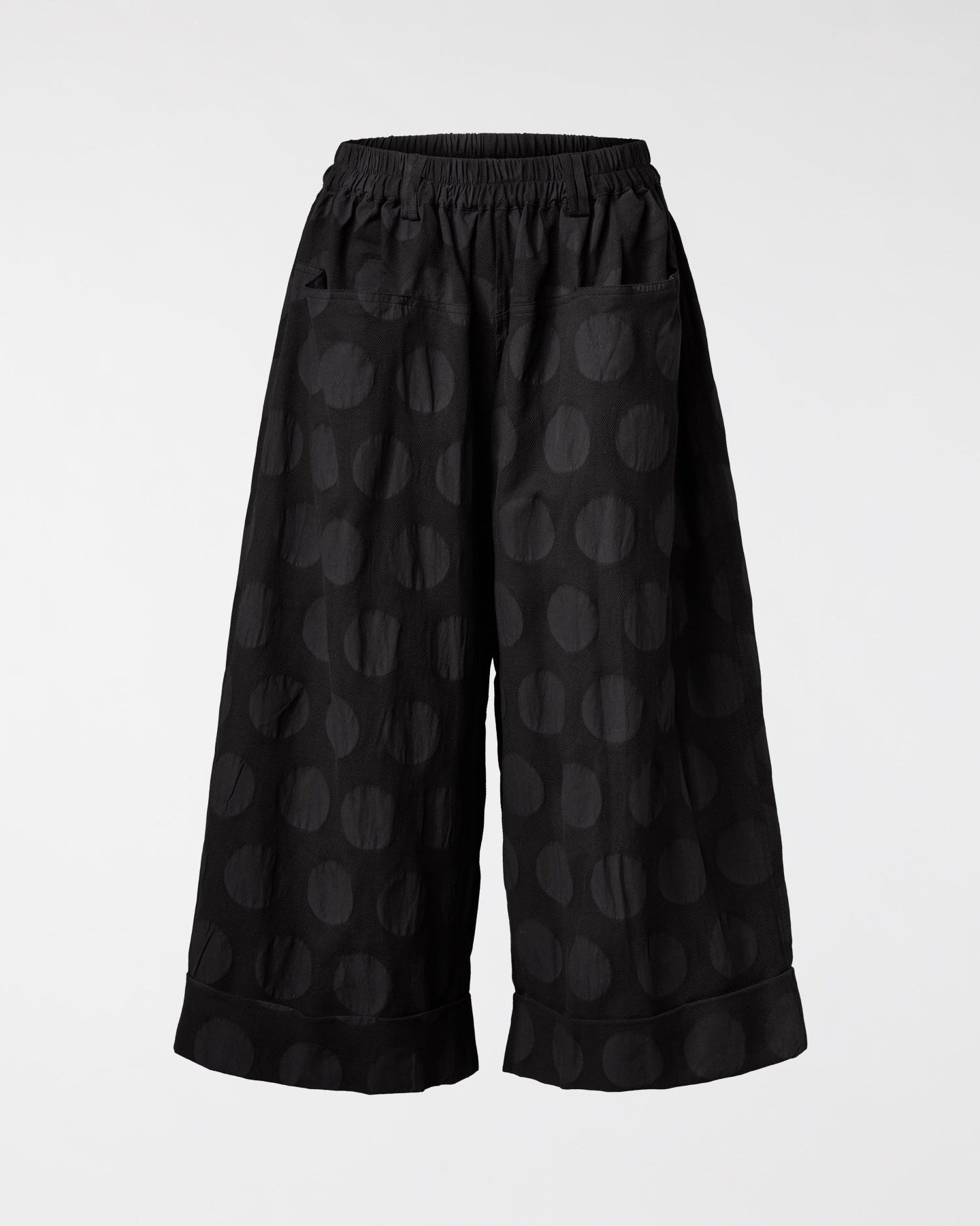 PANTALON À POIS EN TISSU COTON NOIR
