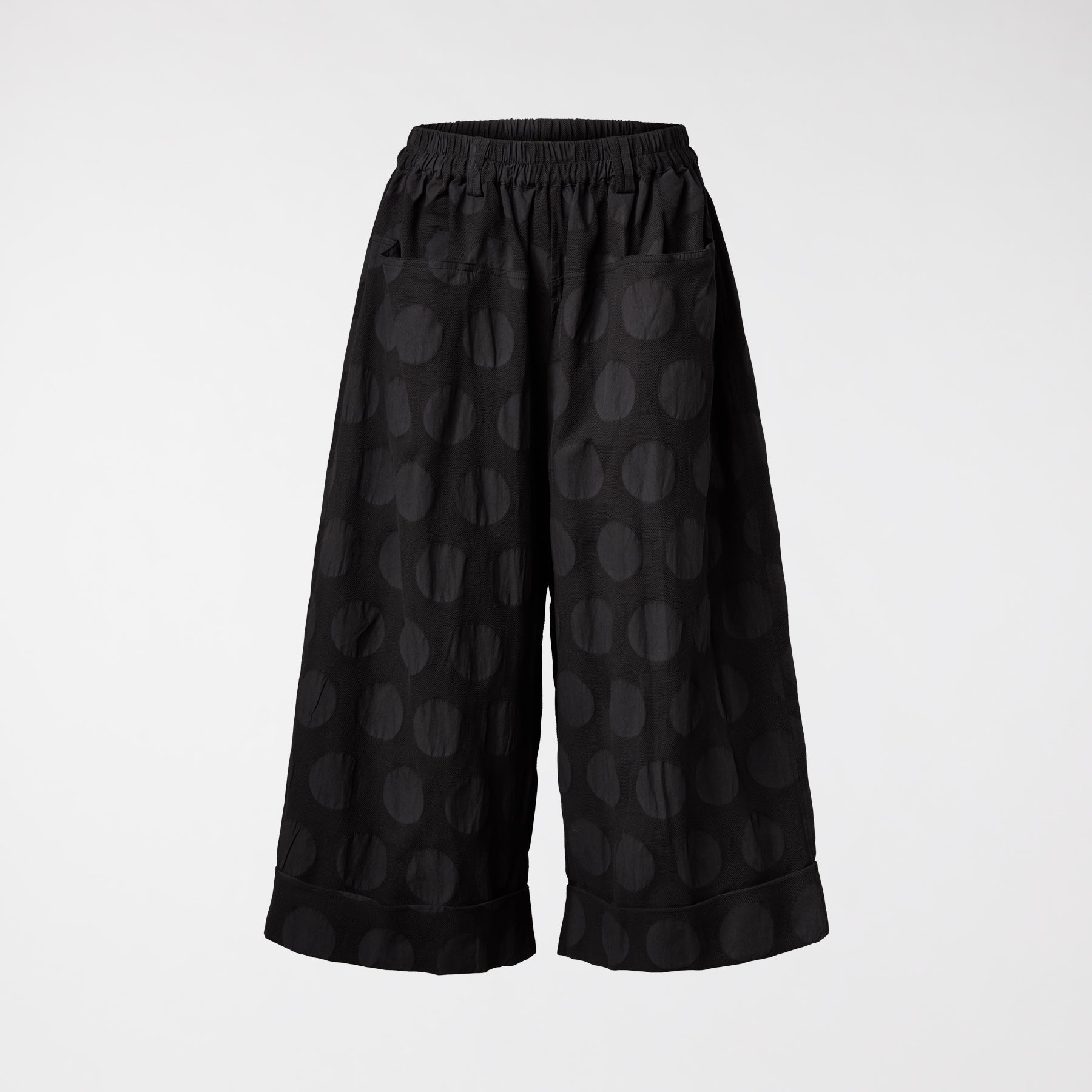 POLKA DOTS TROUSERS IN COTTON FABRIC BLACK