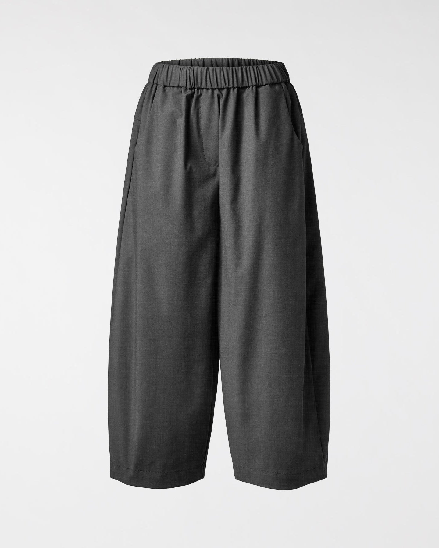 PANTALON LARGE GRIS À BANDE ÉLASTIQUE