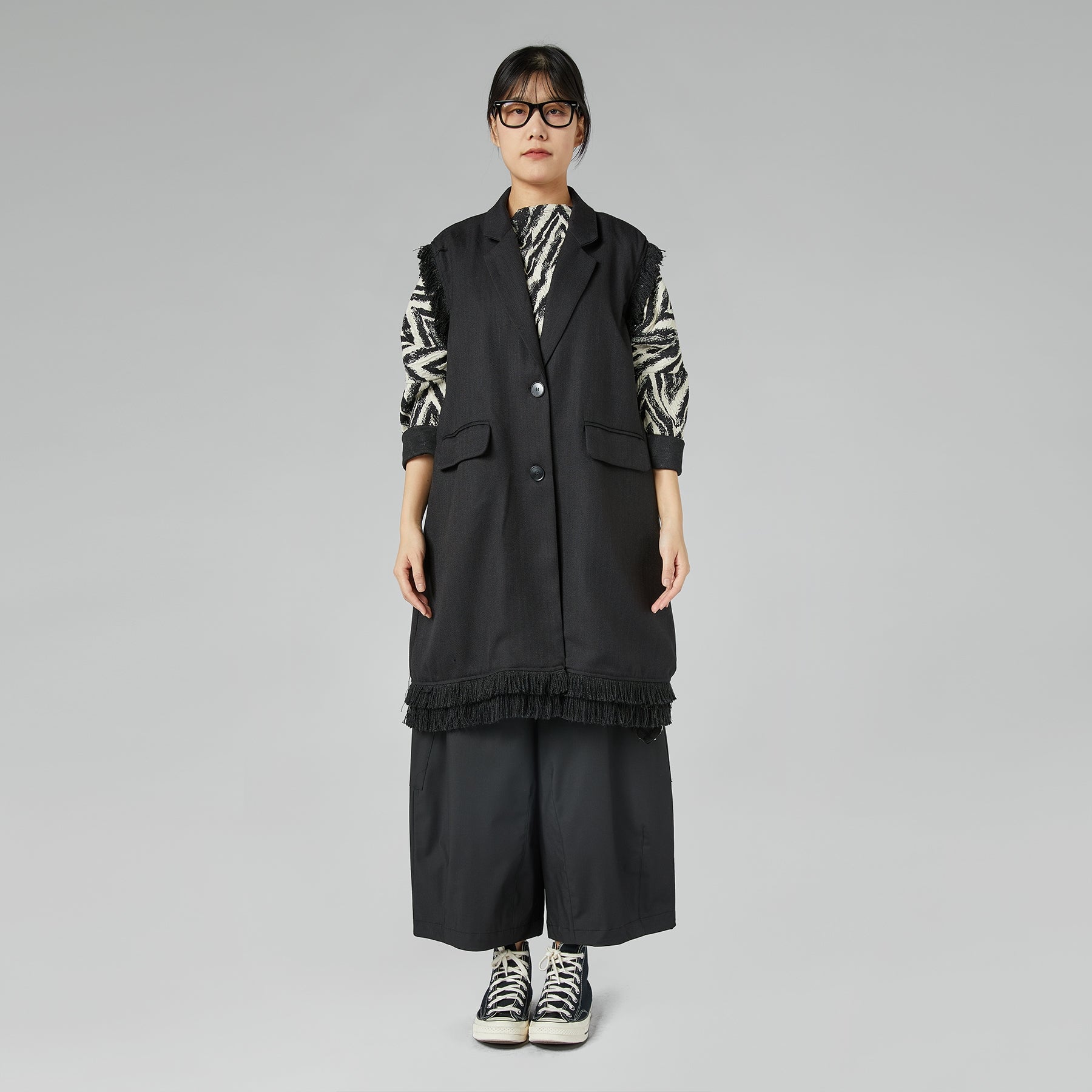 WIDE TROUSERS WITH POCKETS BLACK – Wendy Trendy s.r.l.