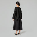 SWEATSHIRT WITH SIDE POINTED INSERTS IN COTTON BLEND BLACK